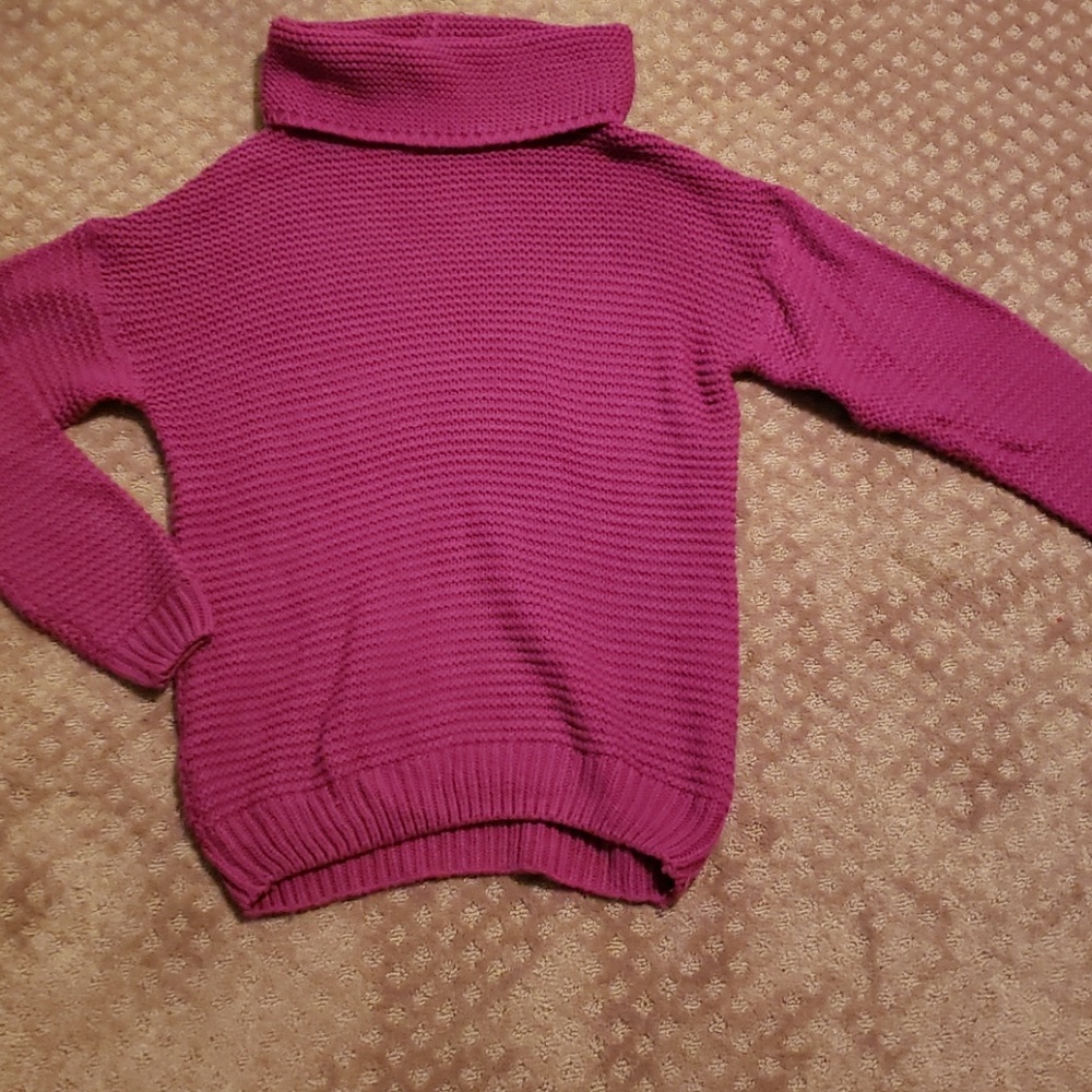 Fuschia Cozy cowl sweater